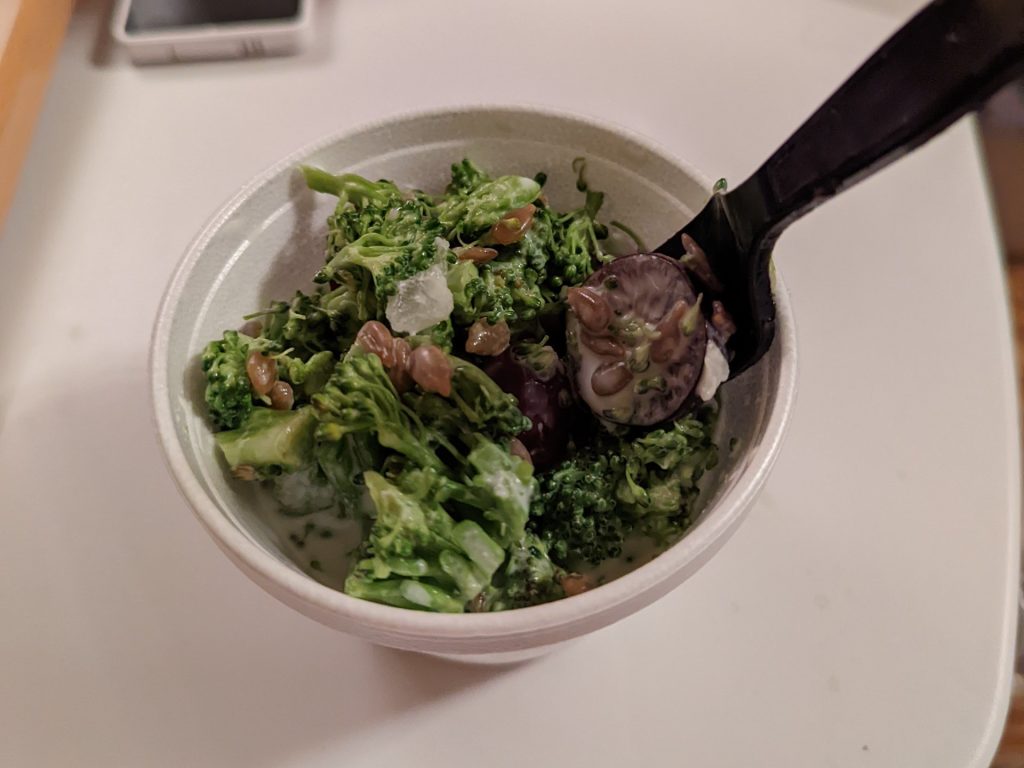 Charlie's Chicken Review broccoli salad